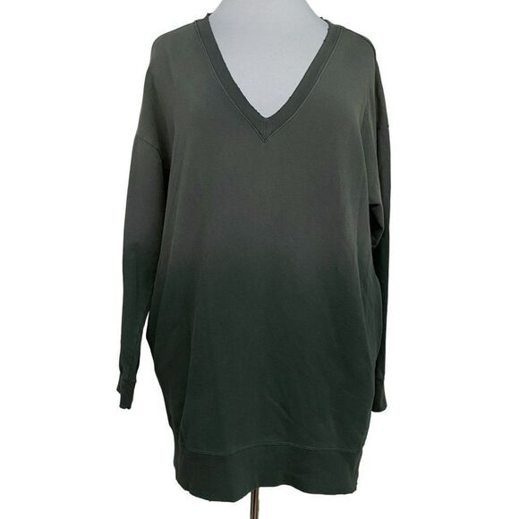 Electric & Rose Oversized Dark Ombre Green Kendall Sweatshirt Sz S NWT - Picture 1 of 8